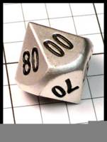 Dice : Dice - Metal Dice - Percenctile with Black Numerals - Dark ages